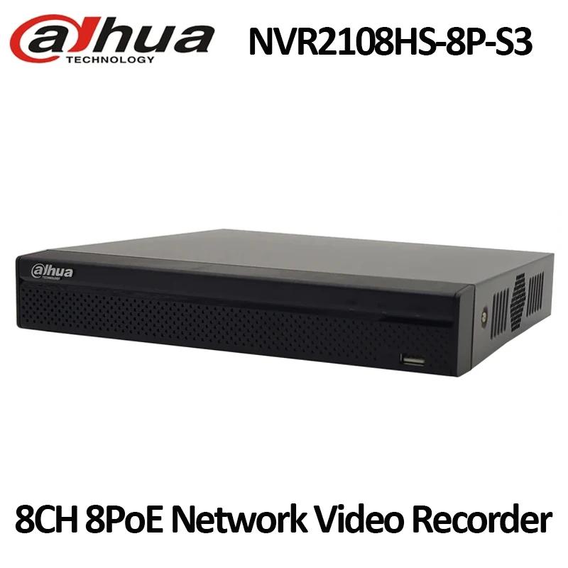Dahua  NVR NVR2108HS-8P-S3, 8 ä Ʈ 1U 1HDD Ʈũ  , H.265 +   SMD ÷